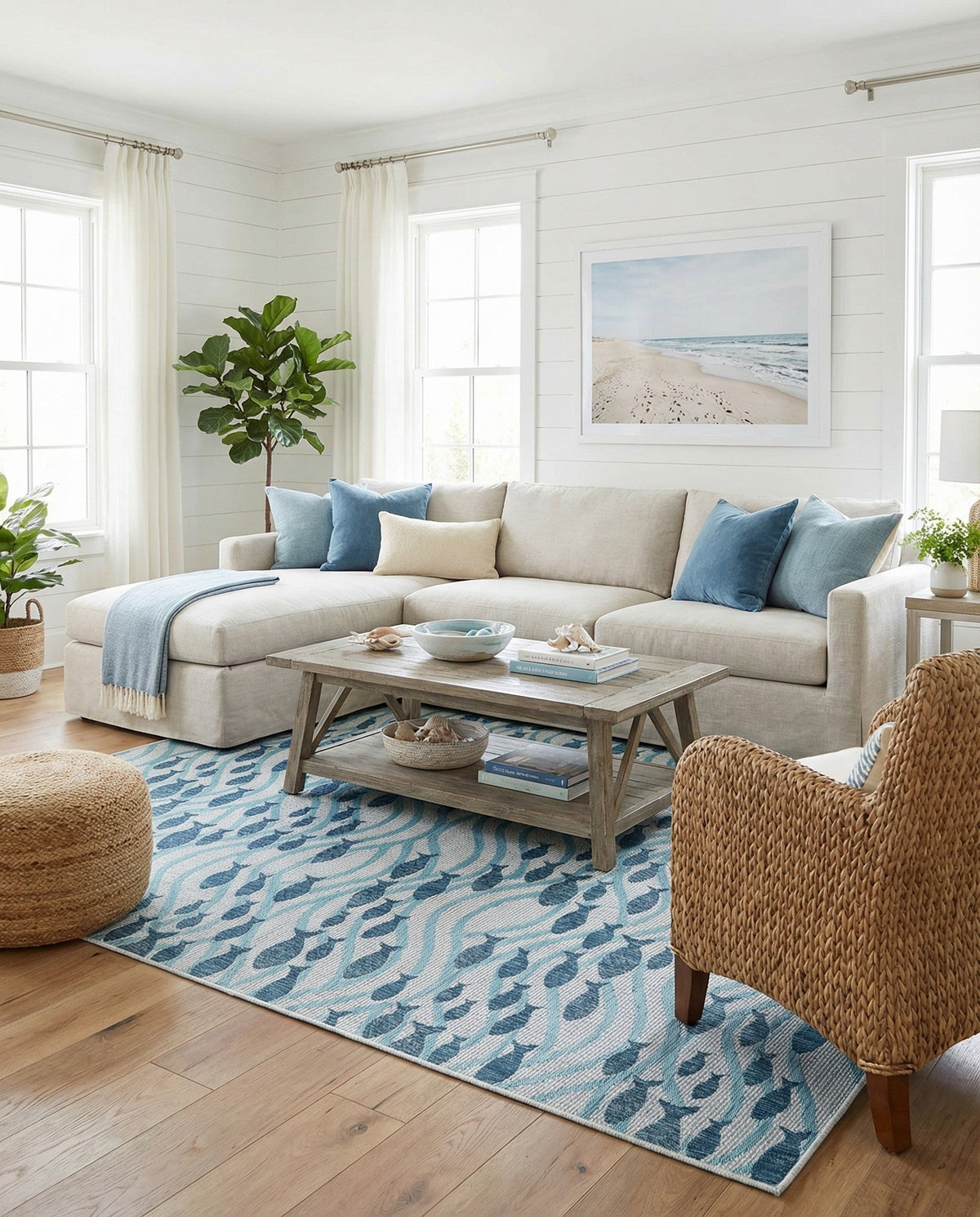 Seaside Haven Rugs Collection Area Rug -  Harbor Rectangle Blue  lifestyle 10
