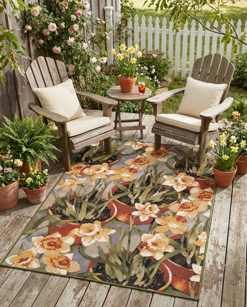 Seaside Blooms Collection Area Rug - Eden Rectangle Multi  lifestyle 12