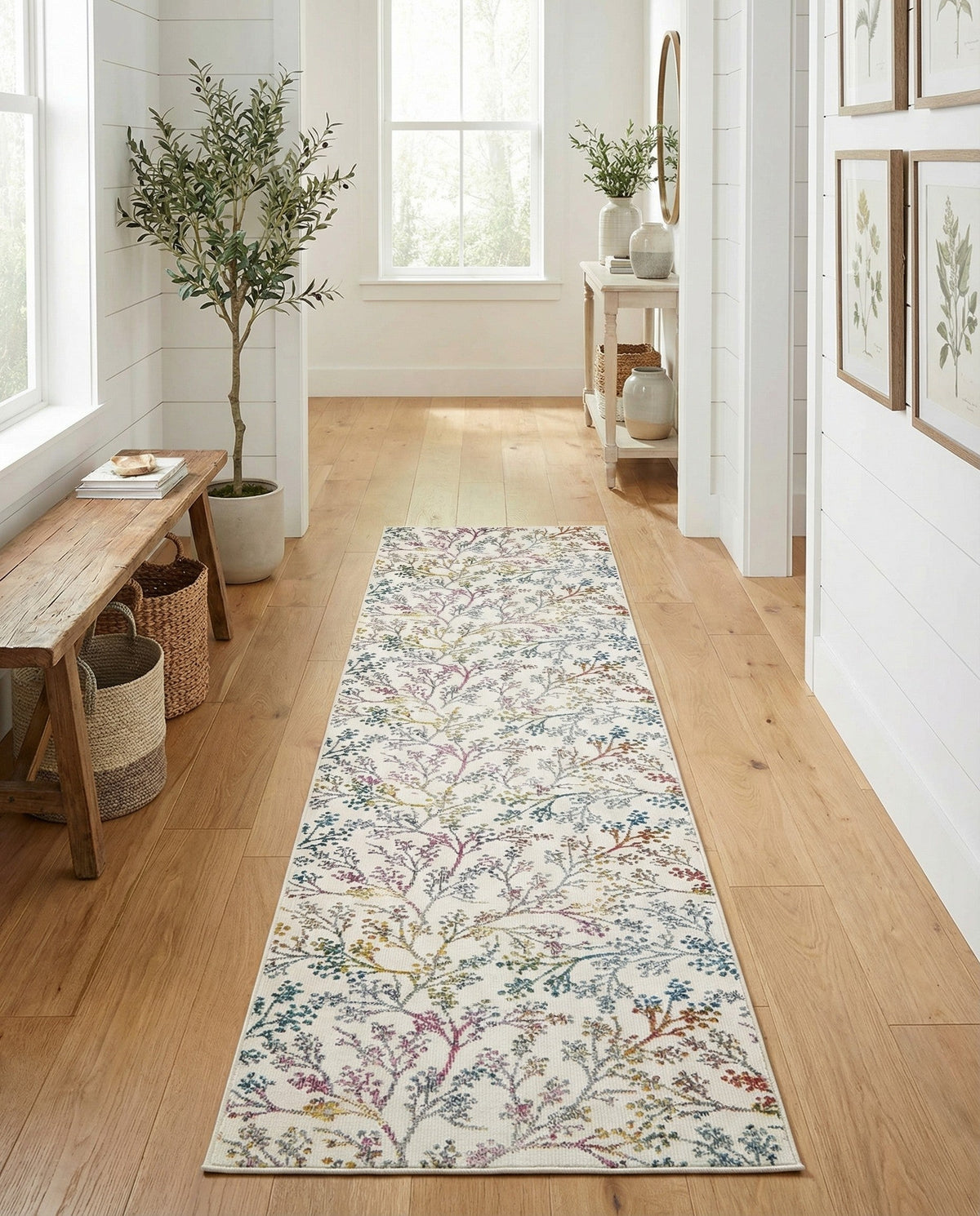 Meadow Breeze Collection Area Rug -  Sunbeam Runner Ivory  lifestyle 64