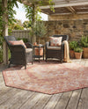 Patio Heritage Collection Area Rug -  Augusta (Rust Red) Octagon Rust Red  lifestyle 74