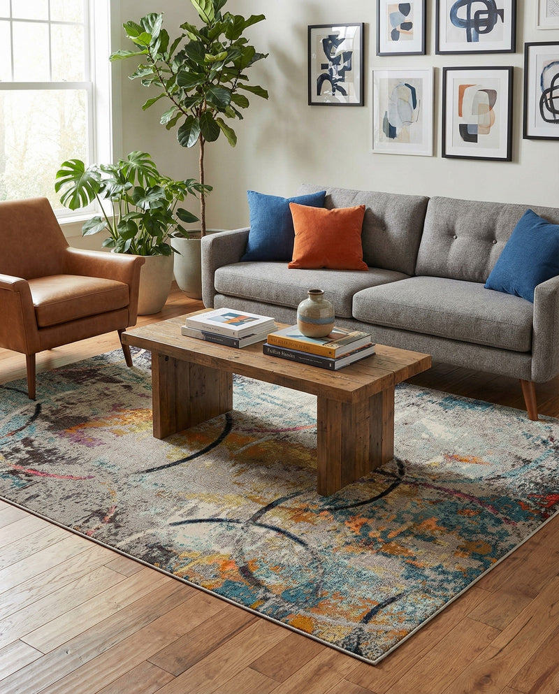 Chromatic Oasis Collection Area Rug -  Fresco Rectangle Multi  lifestyle 10