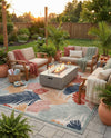 Seaside Blooms Collection Area Rug -  Tranquil Rectangle Multi  lifestyle 44