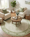 Dover Terrace Collection Area Rug - Marina (Green) Round Green  lifestyle 51