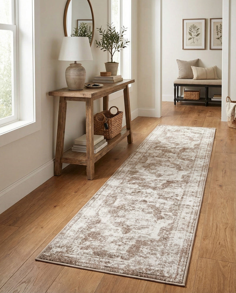 Riviera Elegance Collection Area Rug -  Menton (Beige) Runner Beige  lifestyle 60