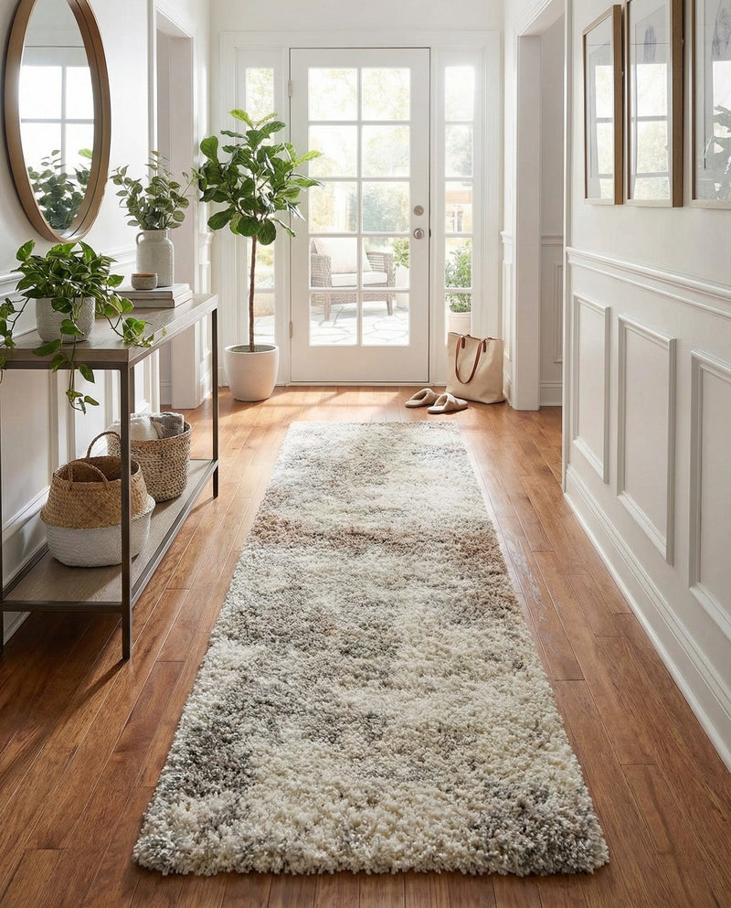 Cozy Haven Shag Collection Area Rug -  Tranquility (Khaki) Runner Khaki  lifestyle 30