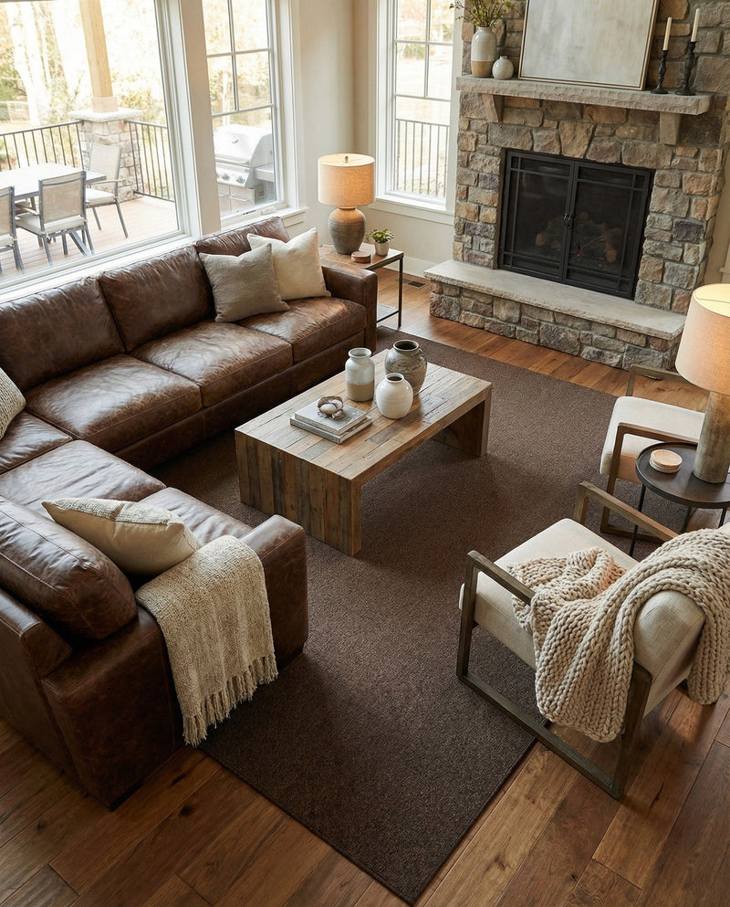 Sahara Sands Collection Area Rug -  Rosetta Rectangle Brown  lifestyle 26