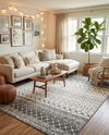 Mediterranean Lattice Collection Area Rug -  Casablanca (Ivory and Gray) Rectangle Ivory and Gray  lifestyle 3