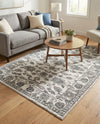 Charleston Elegance Collection Area Rug -  Seaport (white Gray) Rectangle white Gray  lifestyle 14
