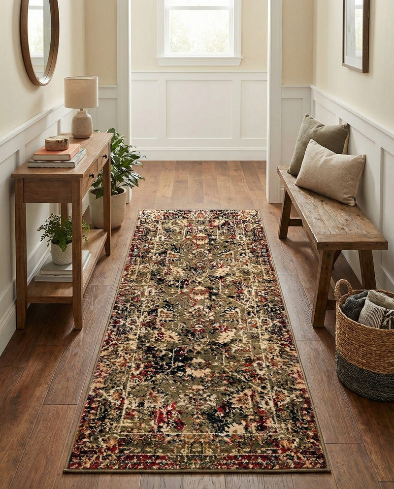 Neptune Elegance Collection Area Rug -  Galatea (Green) Runner Green  lifestyle 24