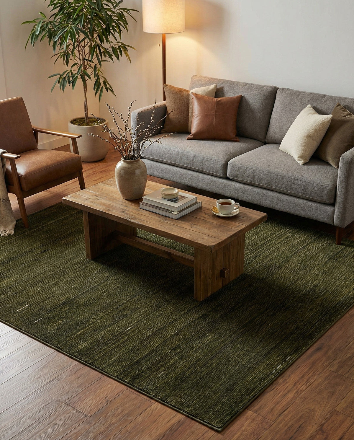 Bloomsbury Elegance Collection Area Rug -  Kensington (Green) Square Green  lifestyle 86
