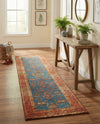 Patio Heritage Collection Area Rug -  Pavilion Runner Navy Blue  lifestyle 50