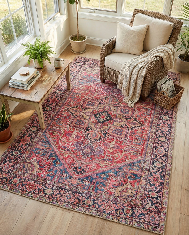 Heritage Elegance Collection Area Rug -  Alhambra Rectangle Red  lifestyle 15
