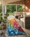 Urban Terrace Collection Area Rug -  Lawn Runner Multi  lifestyle 72
