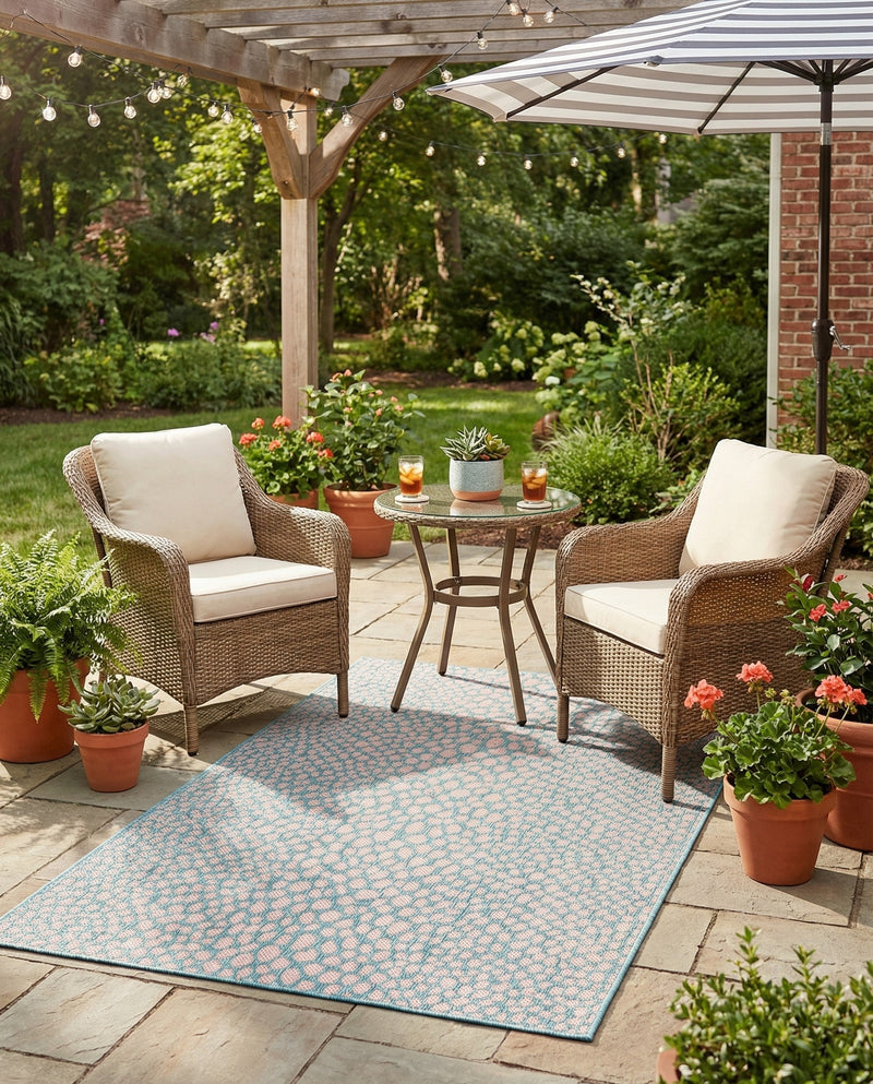 Urban Oasis Rugs Collection Area Rug -  Terrace (Pink and Aqua) Rectangle Pink and Aqua  lifestyle 18