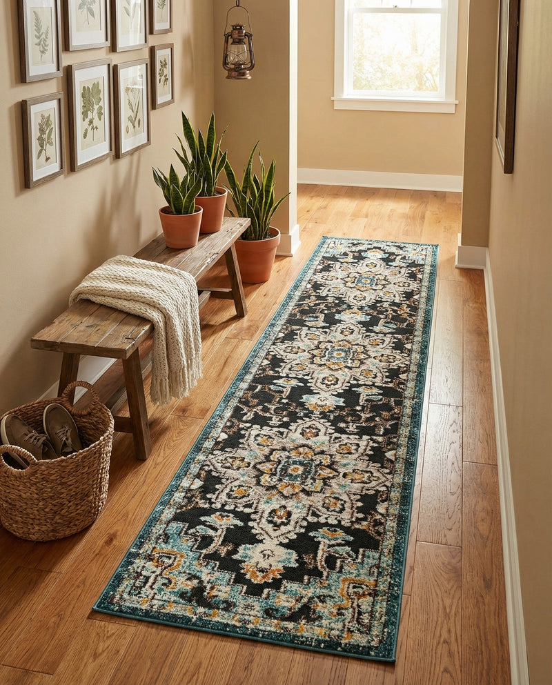 Outdoor Marrakesh Collection Area Rug -  Essaouira Runner Navy Blue  lifestyle 52