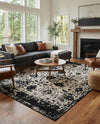 Cascade Range Collection Area Rug -  Shasta (Black and White) Rectangle Black and White  lifestyle 10