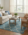 Savannah Pergola Collection Area Rug - Arbor (Teal) Rectangle Teal  lifestyle 26