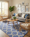 Lattice Gardens Collection Area Rug -  Bloomfield (Light Blue) Rectangle Light Blue  lifestyle 8