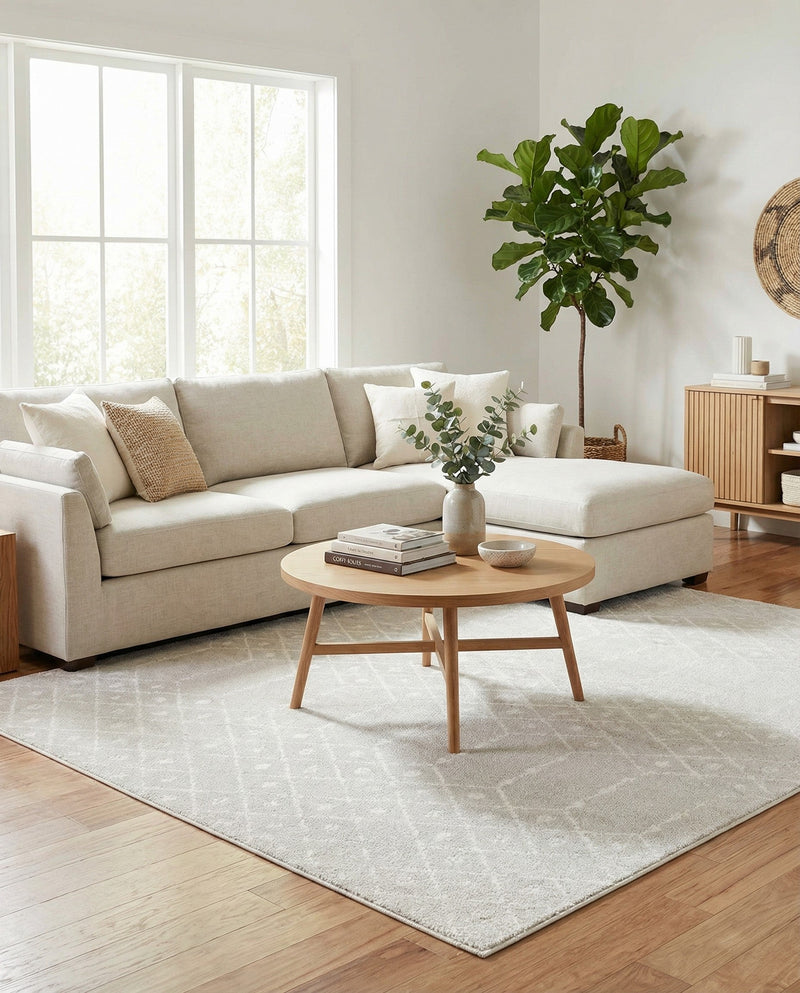 Marrakesh Lattice Collection Area Rug - Casablanca (Light Gray) Square Light Gray  lifestyle 71