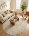 Cambridge Classics Collection Area Rug - Trinity (Beige) Oval Beige  lifestyle 36