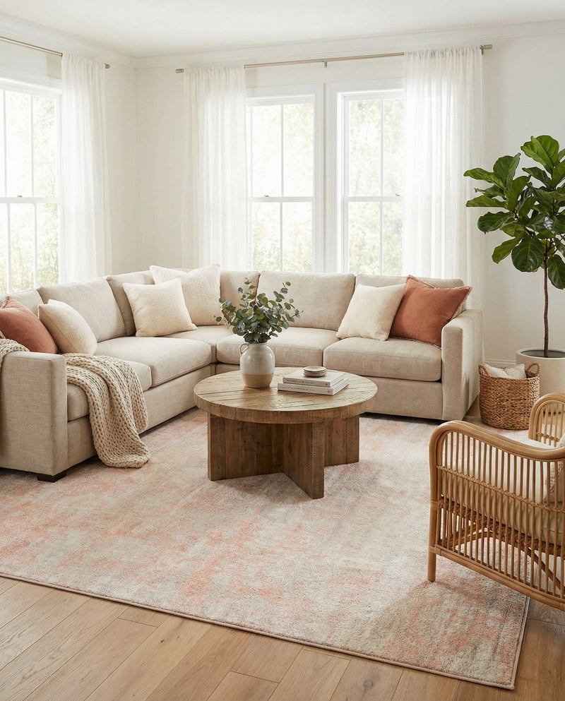 Luminara Sands Collection Area Rug - Elysium (Carnation Pink) Rectangle Carnation Pink  lifestyle 26