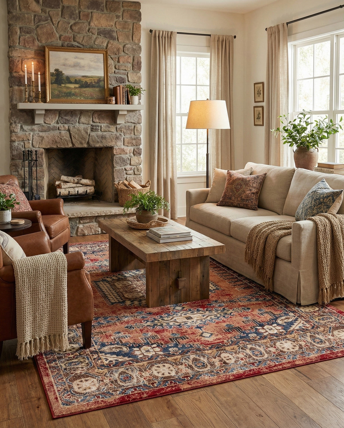 Eden Oasis Collection Area Rug -  Refuge (Terracotta) Rectangle Terracotta  lifestyle 6