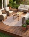 Seaside Stripes Collection Area Rug -  Boardwalk (Red) Round Red  lifestyle 25