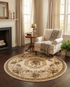Versailles Elegance Collection Area Rug -  Louveciennes (Cream) Round Cream  lifestyle 86
