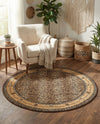 Savannah Sojourn Collection Area Rug -  Limpopo Round Brown  lifestyle 61
