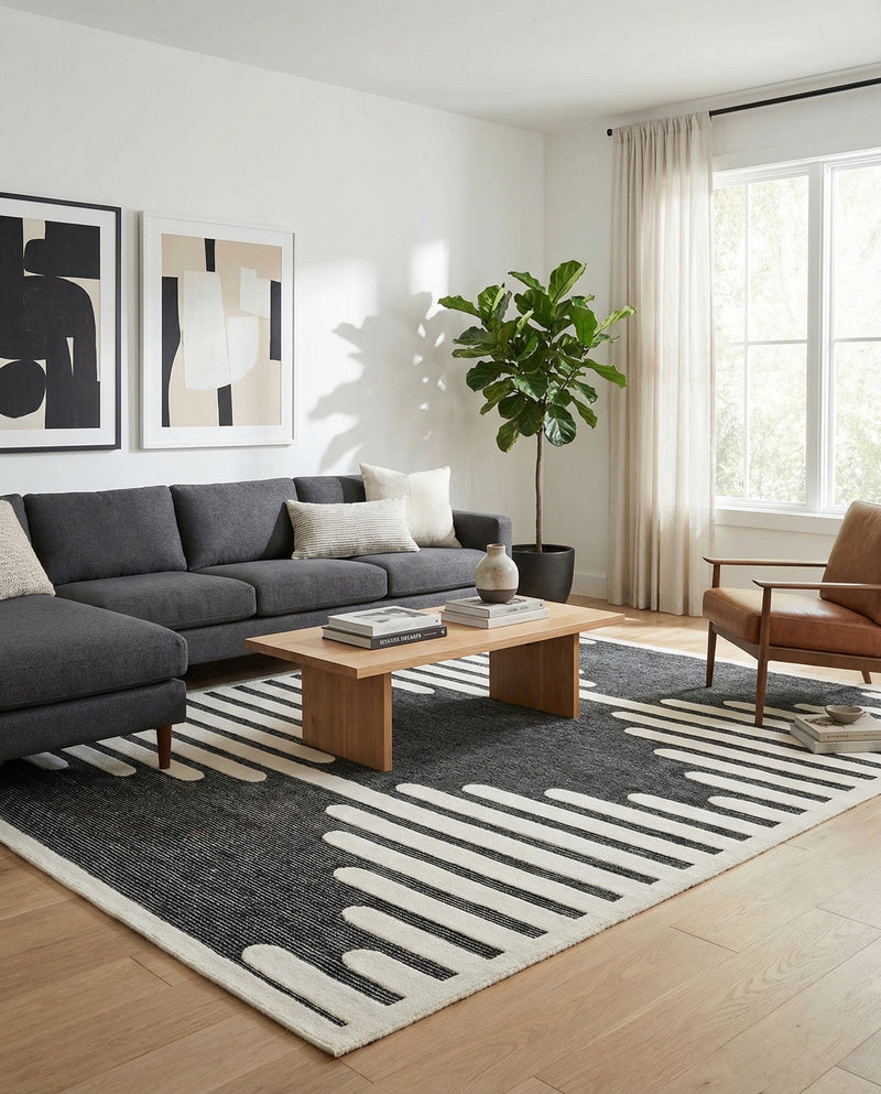 Monochrome Collection Area Rug -  Ash Rectangle Gray  lifestyle 10