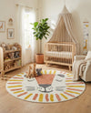 Wonder Tykes Collection Area Rug -  Mirage Round Ivory  lifestyle 13