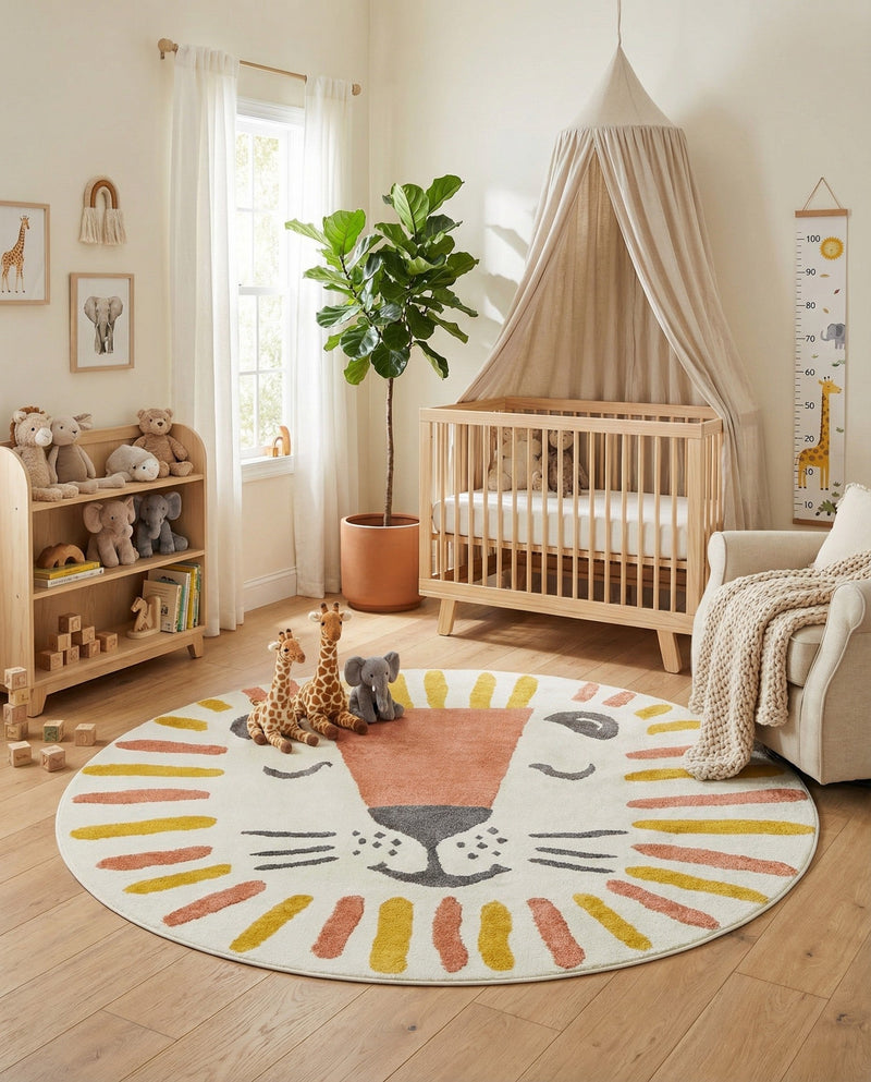 Wonder Tykes Collection Area Rug -  Mirage Round Ivory  lifestyle 13