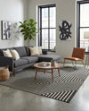 Urban Terrace Collection Area Rug -  Astoria (Black and White) Rectangle Black and White  lifestyle 14