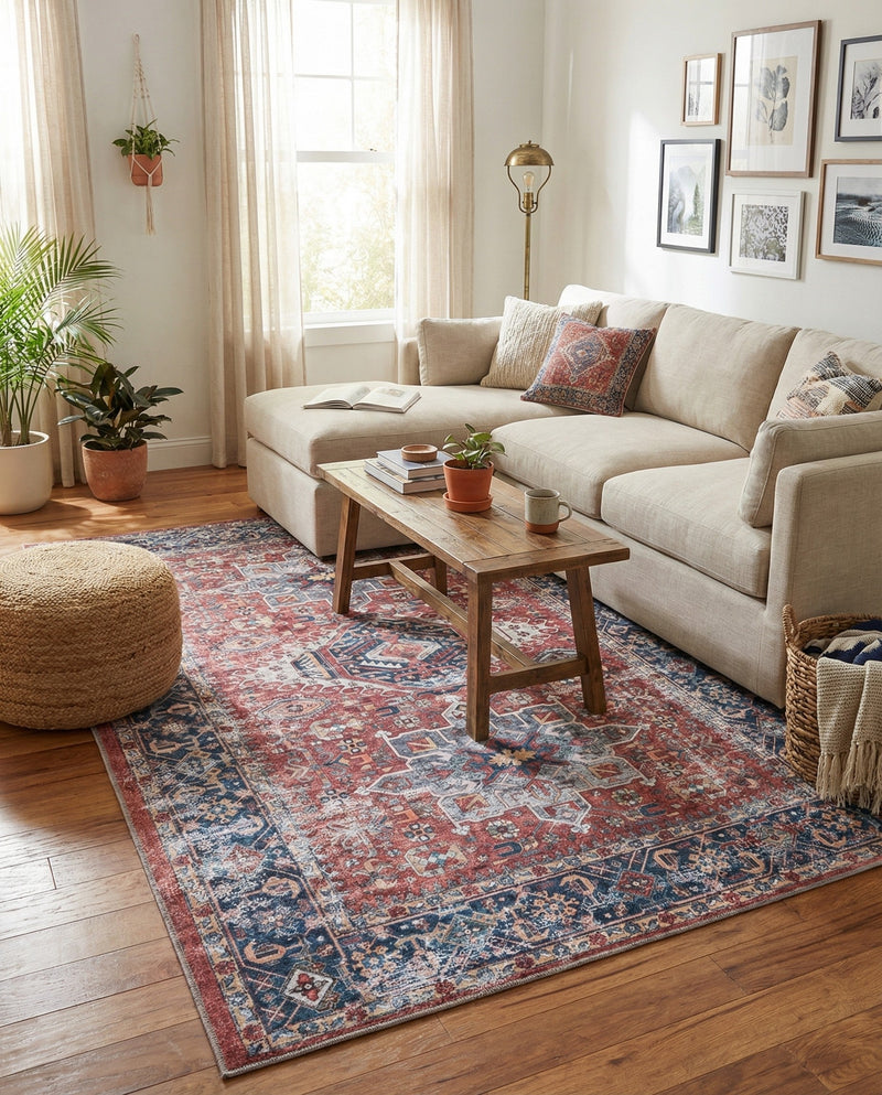 Laguna Sands Collection Area Rug -  Venice Rectangle Rust Red  lifestyle 52