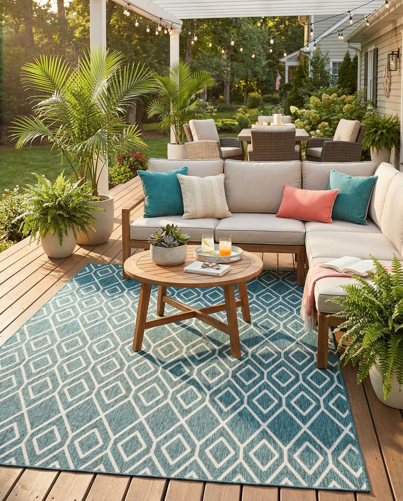 Urban Oasis Rugs Collection Area Rug -  Boulevard (Teal) Rectangle Teal  lifestyle 24