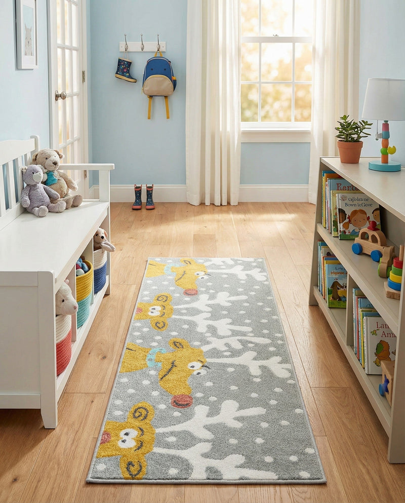 Wonder Tykes Collection Area Rug -  Mystic Runner Gray  lifestyle 50