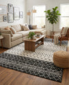 Mediterranean Lattice Collection Area Rug -  Casablanca (Black and White) Rectangle Black and White  lifestyle 6