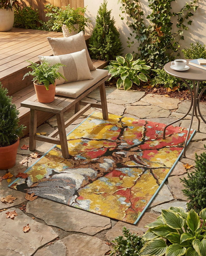 Seaside Blooms Collection Area Rug - Eden Rectangle Multi  lifestyle 9