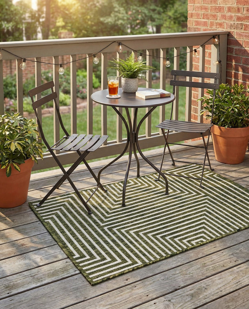 Urban Terrace Collection Area Rug -  Astoria (Green) Rectangle Green  lifestyle 8