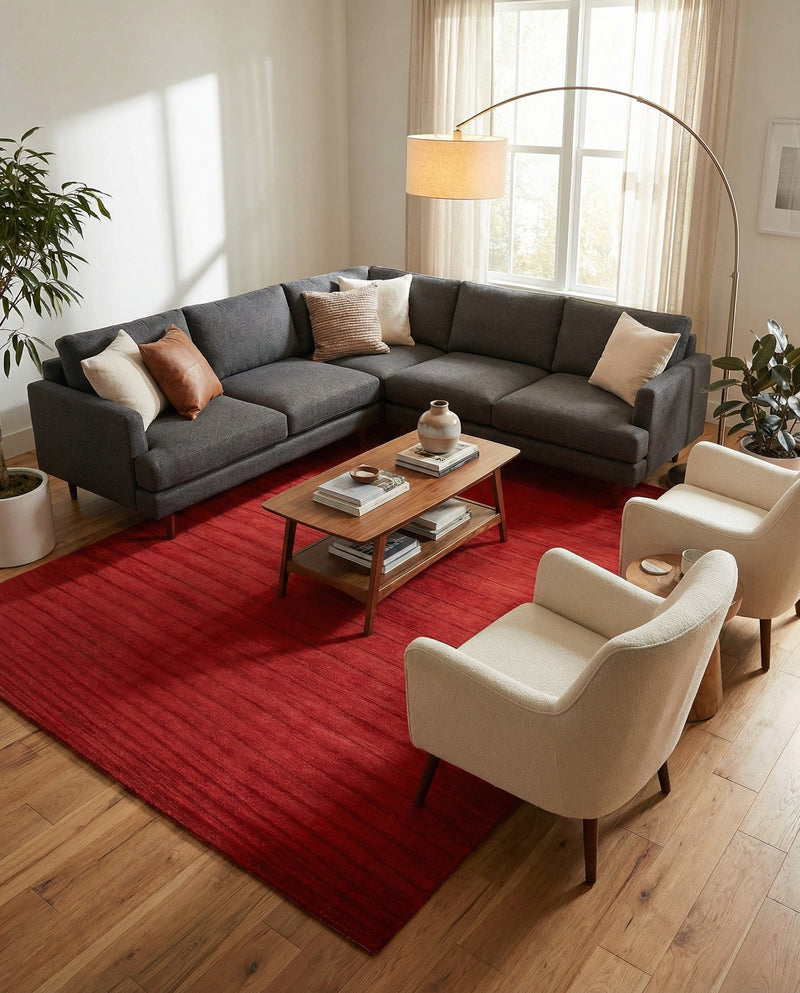 Soho Elegance Collection Area Rug - Chelsea (Burgundy) Rectangle Burgundy  lifestyle 11