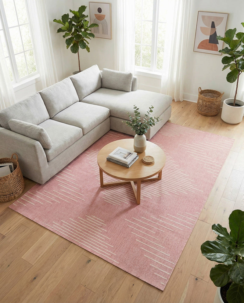 Urban Terrace Collection Area Rug -  Chelsea (Pink) Rectangle Pink  lifestyle 4