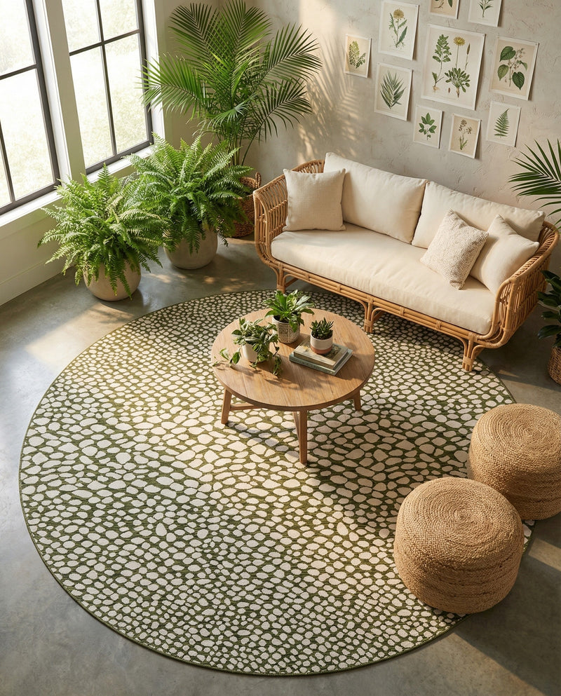 Urban Oasis Rugs Collection Area Rug -  Terrace (Green) Round Green  lifestyle 25