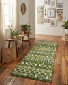 Mediterranean Lattice Collection Area Rug - Santorini (Green) Runner Green  lifestyle 55