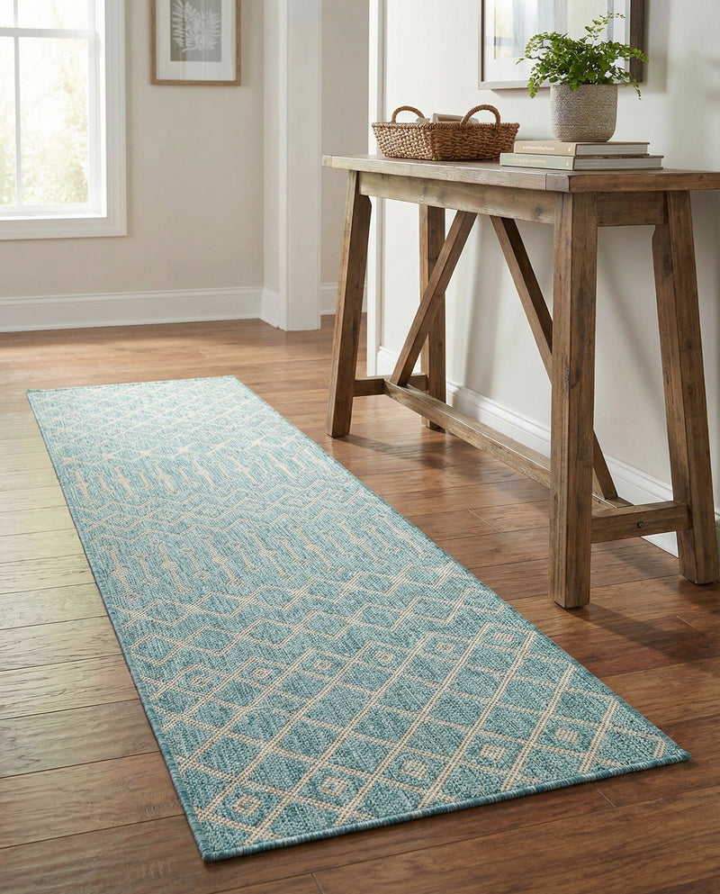 Savannah Pergola Collection Area Rug -  Pergola (Aqua) Runner Aqua  lifestyle 77