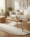 Solid Shag Seaside Collection Area Rug - Azure Cove (Ivory) Oval Ivory  lifestyle 80