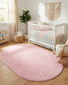 Trellis Mosaic Collection Area Rug - Arborville (Light Pink) Oval Light Pink  lifestyle 50