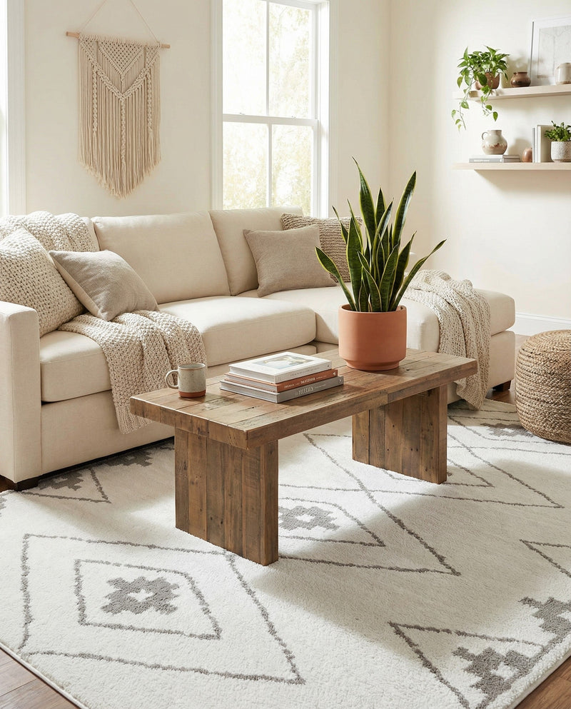 Copenhagen Edge Collection Area Rug -  Frederiksberg Rectangle Ivory  lifestyle 20