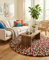 Woolen Sphere Collection Area Rug - Orbsburg (Multi) Round Multi  lifestyle 67