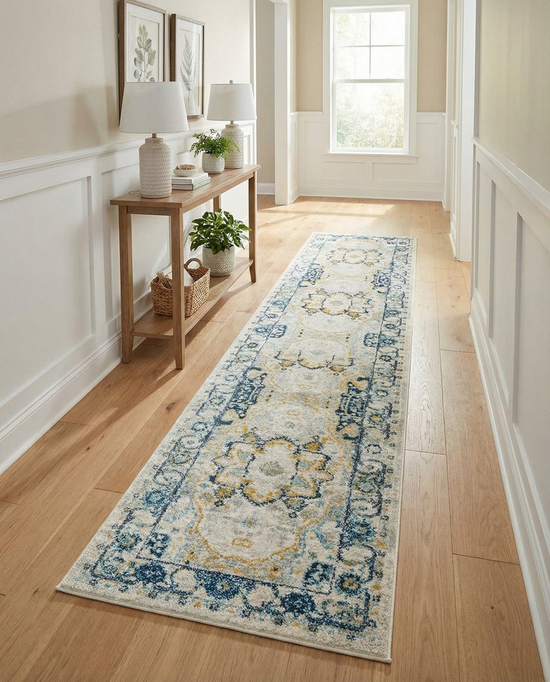 Parisian Elegance Collection Area Rug - Versailles (Gray) Runner Gray  lifestyle 47