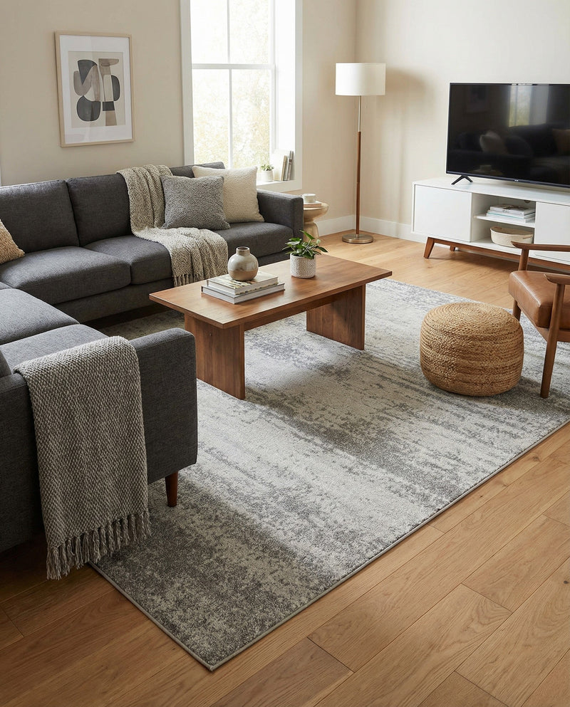 Studio Haven Collection Area Rug -  Gallery (Gray) Rectangle Gray  lifestyle 29